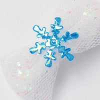 2pc Blue Frozen Snowflake Glitter Bow Clips (12)