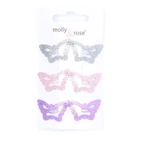 6pc Glitter Butterfly Hair Clip Set (12)