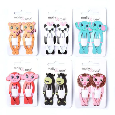 2pc Metal Zoo Animal Hair Clip (12)