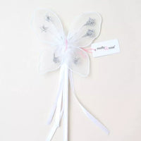 White Butterfly Ribbon Wand (12)