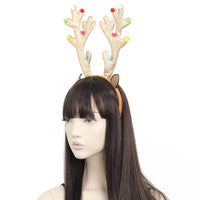 Gold glitter Reindeer Antler and Pom Pom Aliceband (12)