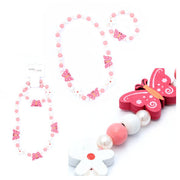 Children's Butterfly Beaded Necklace And Bracelet Set (12)