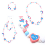 Unicorn Stretch Bead Necklace And Bracelet Set (12)