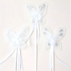 White Butterfly Ribbon Wand (12)