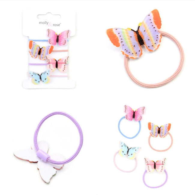 4pc Butterfly Motif Elastics Set (12)