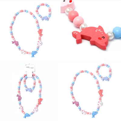 Wooden Dolphin Necklace & Bracelet Set (12)