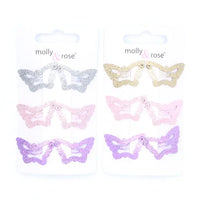 6pc Glitter Butterfly Hair Clip Set (12)