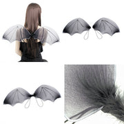Halloween Black Net Bat Wings (6)