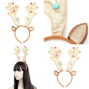 Gold glitter Reindeer Antler and Pom Pom Aliceband (12)