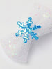 2pc Blue Frozen Snowflake Glitter Bow Clips (12)