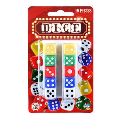 10pc Assorted Colour Dice Set (12)