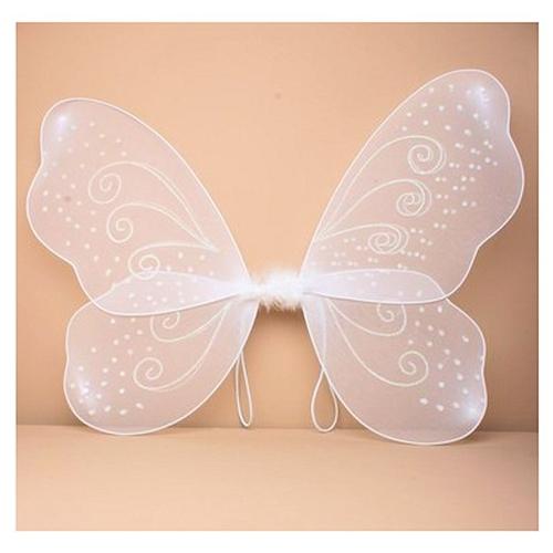 White Net Fairy Wings with White Glitter Swirls (6)