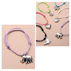 Coloured Corded Bracelet with Charm (12)