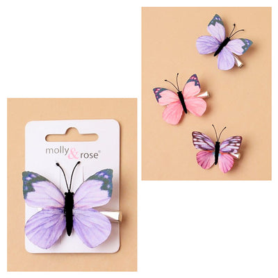 Delicate Fabric Butterfly on a Beak Clip (12)