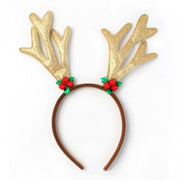 Christmas Gold Glitter Reindeer Antler Aliceband (12)