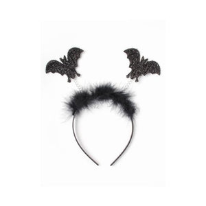 Halloween Black Glitter Bat Head Boppers (12)