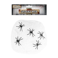 White Spiders Web with 5 Plastic Spiders (12)